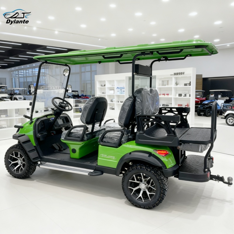 Golf Equipment Manufacturers - 電動観光車 6人乗りゴルフカートメーカー 折りたたみシート/リチウム電池/鉛蓄電池/ソーラーパネル搭載