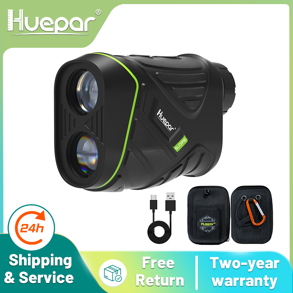 Rangefinder Laser Golf - Huepar-傾斜補正付きゴルフレーザー距離計、flgpoleロック、ゴルフハンティングスポーツ用に充電可能なUSB、hlr600、ヤードあたり800m